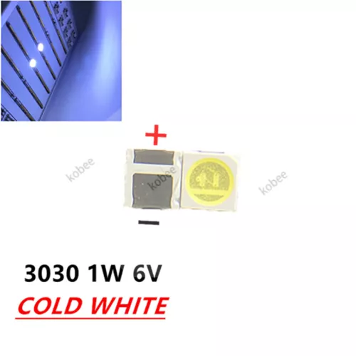 100 piezas led retroiluminación tv 2835 3030 3535 3V 6V 1W 2W led para reparación de TV blanco frío - Imagen 2 de 2