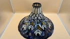 Vintage Tiffany-Style Stained Glass Lamp Shades - Peacock/ Feather Motif