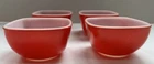 Vintage Pyrex Red 407 Square Ovenware 7oz Bowl-Set Of 4-Excellent Condition