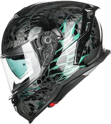 Full Face Motorcycle Helmet DOT ECE Dual Visor Cobra Gold