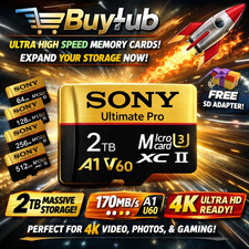 SONY Micro SD Card 2TB 512GB 256GB 128GB TF Memory Card Extreme 1TB U3 4K High