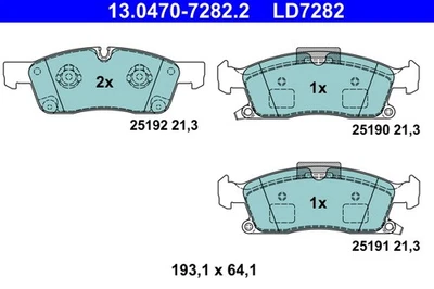 ATE 13.0470-7282.2 Bremsbelagsatz Scheibenbremse für Mercedes-Benz Jeep - Bild 1 von 4