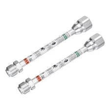 2pcs 20cm/8" Airless Paint Sprayer Spray Gun Tip Extension Pole Rod Silver Tone