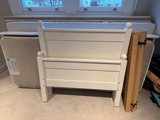 Kids Aspace wooden white single bed with Emma mattress & trundle (+mattress)