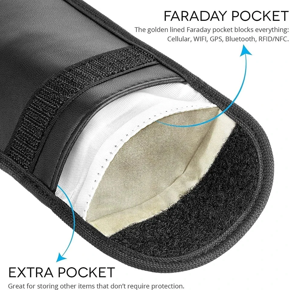 2 x Car Key Signal Blocker Case Faraday Cage Fob Pouch Keyless RFID Blocking Bag - Image 2 of 3