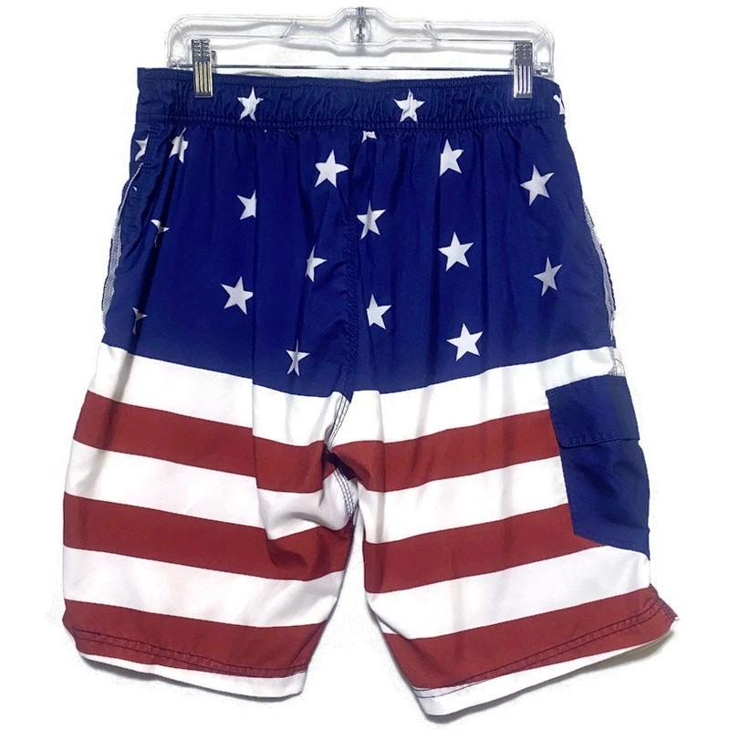 Bioworld Board Shorts Swim Suit Men's Large Stars and Stripes Patriotic  - Image 2 of 4
