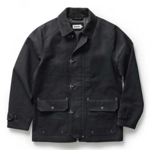 Taylor Stitch Mens 42 LARGE Cinder Jacket Coal Dry Wax Cotton Canvas Utility NWT image 12