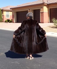 L (12-14) real MINK coat, mahogany female ran...