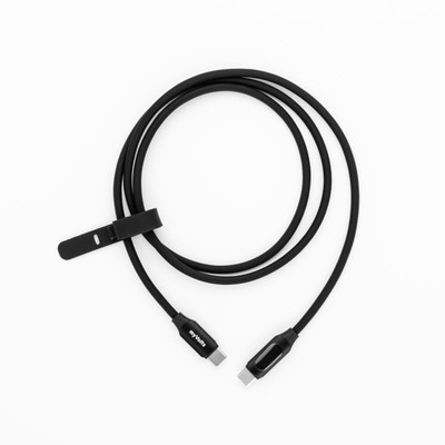 myVolts Step Up USB-C zu USB-C PD Kabel mit LCD Power Meter Schwarz | Neu