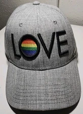 Otto Unisex Adjustable Strapback Grey Baseball Cap /Trucker Hat Love Embroidered