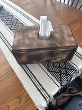 Wooden Tissue Box Cover Holder Vintage Style