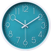 Jomparis 30Cm Modern Quartz Lautlos TüRkis Wanduhr Schleichende Sekunde Ohne
