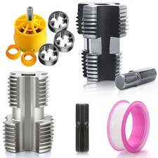 PVC Thread Maker Tool for Electric Drill Pipe Threader Kit and 1/2" 3/4" 1" Dies
