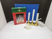 Vintage Kurt S. Adler Triple Electric Candolier Silicone Bulbs NOS Brass Base