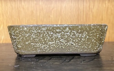 Bonsaischale glasiert, rechteckig, 10,5 x 7,4 x 2,2 cm, für Mame o. Shohin