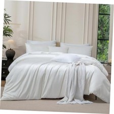 Queen Duvet Cover Set 100 Extra Long Queen 90"x90" White No Comforter