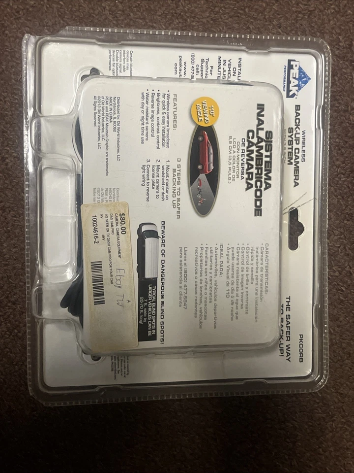 Peak Wireless PKCORB Back-Up Camera System 3.5" Color LCD Monitor - Image 2 of 2