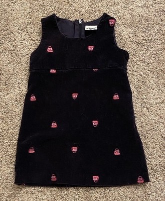 Vintage Hartstrings Dress 3T Corduroy Blue With Pink Purses Plus BONUS Dress