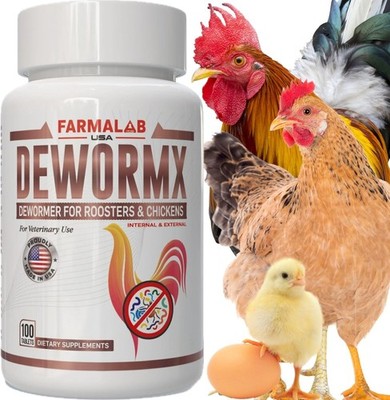Farmalab Natural Dewormer Internal & External 100 Tabs Poultry NO Egg Withdrawal