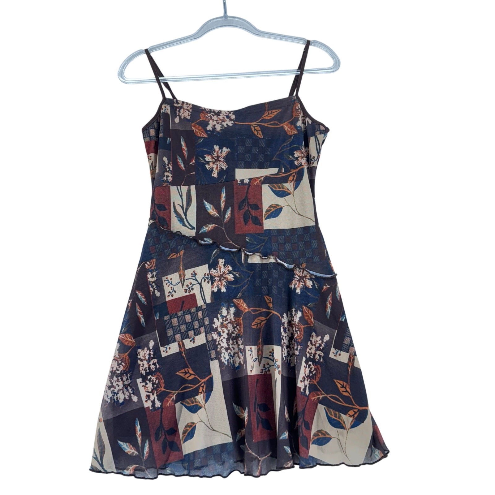 Cider Patchwork Mini Dress Size Large Adjustable … - image 3