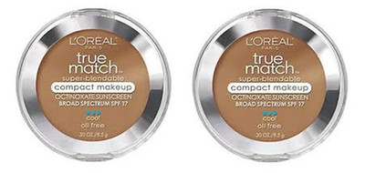 2 x L'Oreal TRUE MATCH Super Blendable COMPACT MAKEUP ~ SOFT SABLE C6 ~ Lot of 2
