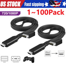 For Sony PS1 PS2 to HDMI Adapter Cable Game Console Audio Video Converter Lot