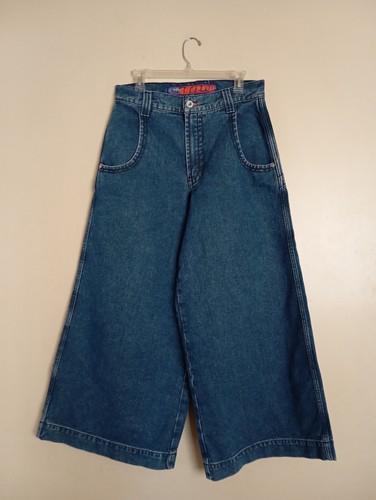 JNCO Fat Boy Baggy Wide Leg Jeans Dark Stone Y2K Size 32x29 - Picture 2 of 21