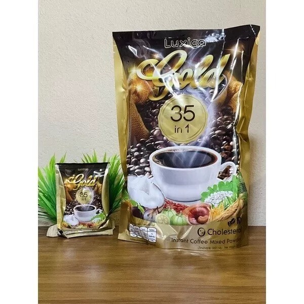 Herbal Luxica Gold Instant Coffee Mix 35 in 1 Herb No Sugar Diet Drink