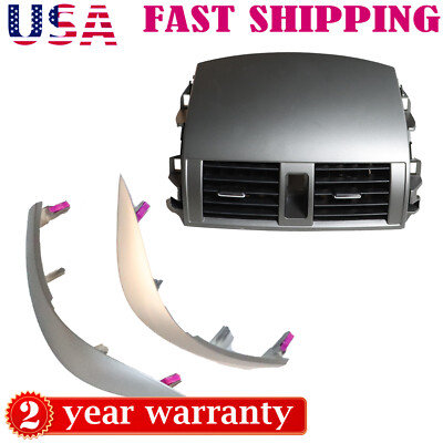 For 2009-2013 Toyota Corolla Center Dash A/C Outlet Air Vent Panel w/ Strip Trim
