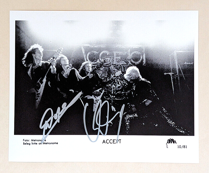 ACCEPT SIGNED 8x10 PHOTO udo dirkschneider WOLF HOFFMANN metal
