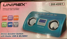 UNIREX DX-4361 Stereo Speaker System with FM Radio, USB & SD/MMC, AUX, MP3 -Blue