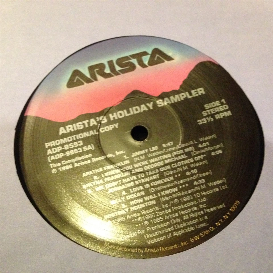 [SOUL]~[VARIOUS ARTISTS]~NM LP~ARISTA'S HOLIDAY SAMPLER~[Aretha~Billy Ocean~198 - Image 3 of 4
