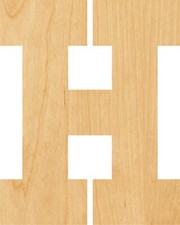 Letter H Laser Cut Out Wood Shape Craft Supply - Woodcraft Cutout