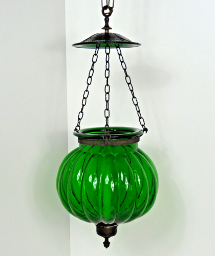 hochwertiges hängendes Windlicht Laterne aus Glas und Bronze im Antik-Stil - Bild 1 von 7