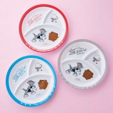 TULLY'S COFFEE Tom  Jerry Kids Plates Set of 3 Melamine Resin  9.8in JAPAN NEW