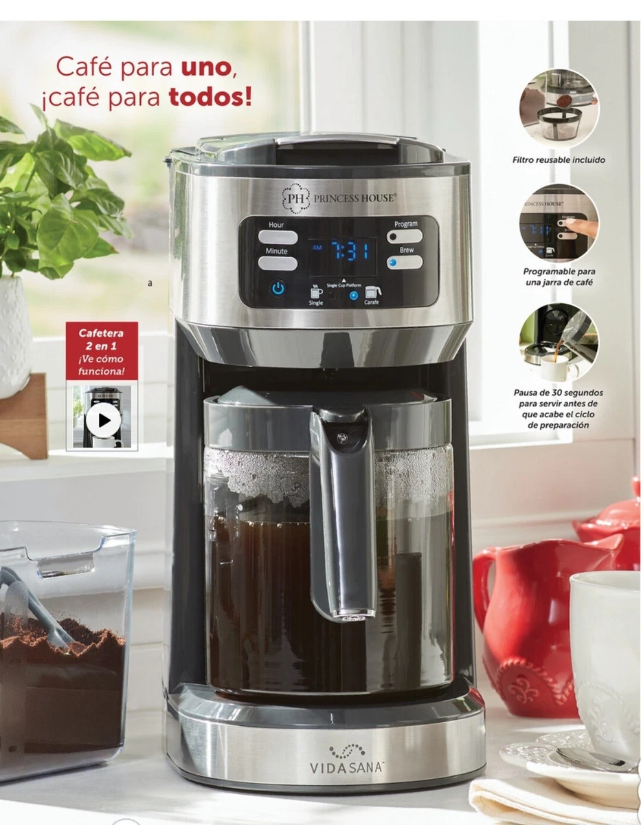 Princess House VIDA SANA ELECTRICS Dual-Brew Coffee Maker 2in1