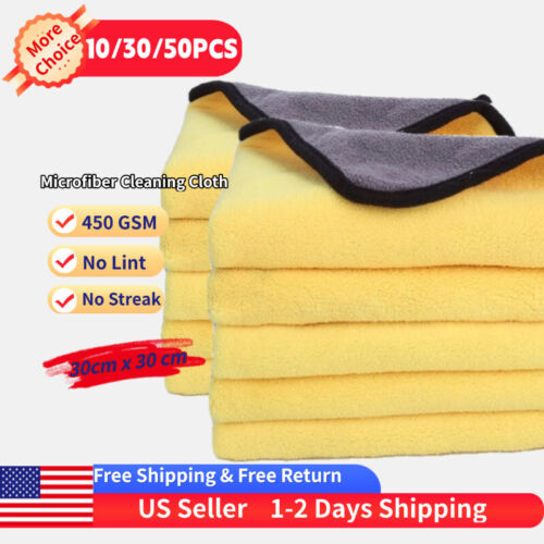 Microfiber Cleaning Cloths No Scratch Microfiber Car Towel Lint-Free Streak-Free