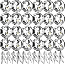 Lot of 24 Keyed Alike DISC PADLOCK 70mm Stainless Steel Storage Trailer Lock