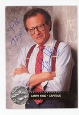 SIGNED CARD AUTO 1992 NHL PRO SET LARRY KING CAPITALS *PERSONALIZED*