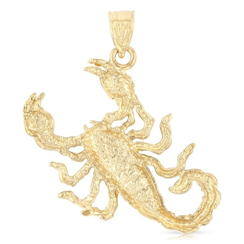 14K Gelbgold Skorpion Charm Anhänger mit 3,8mm Figaro 3+1 Kette Halskette - Bild 3 von 6