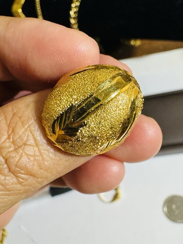 PURE 21K 875 Yellow Real Fine Saudi Gold Unique Style Dome Ring Fits 6/6.5” 3.1g - Picture 17 of 24