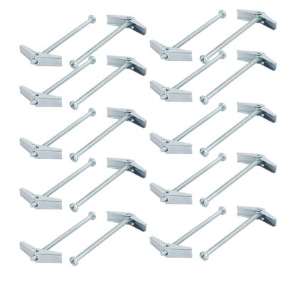 M4 x 75mm Male Thread Spring Loaded Hollow Wall Round Head Toggle Bolt 20pcs