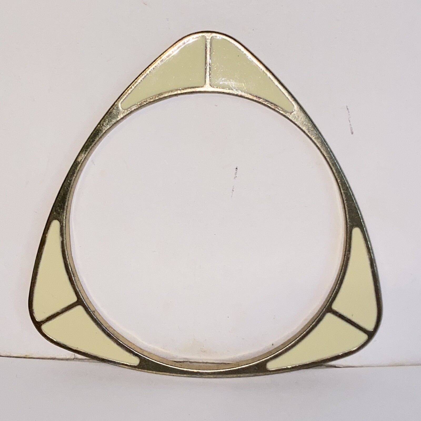 Vintage Triangular Gold Tone Bangle Bracelet with… - image 1