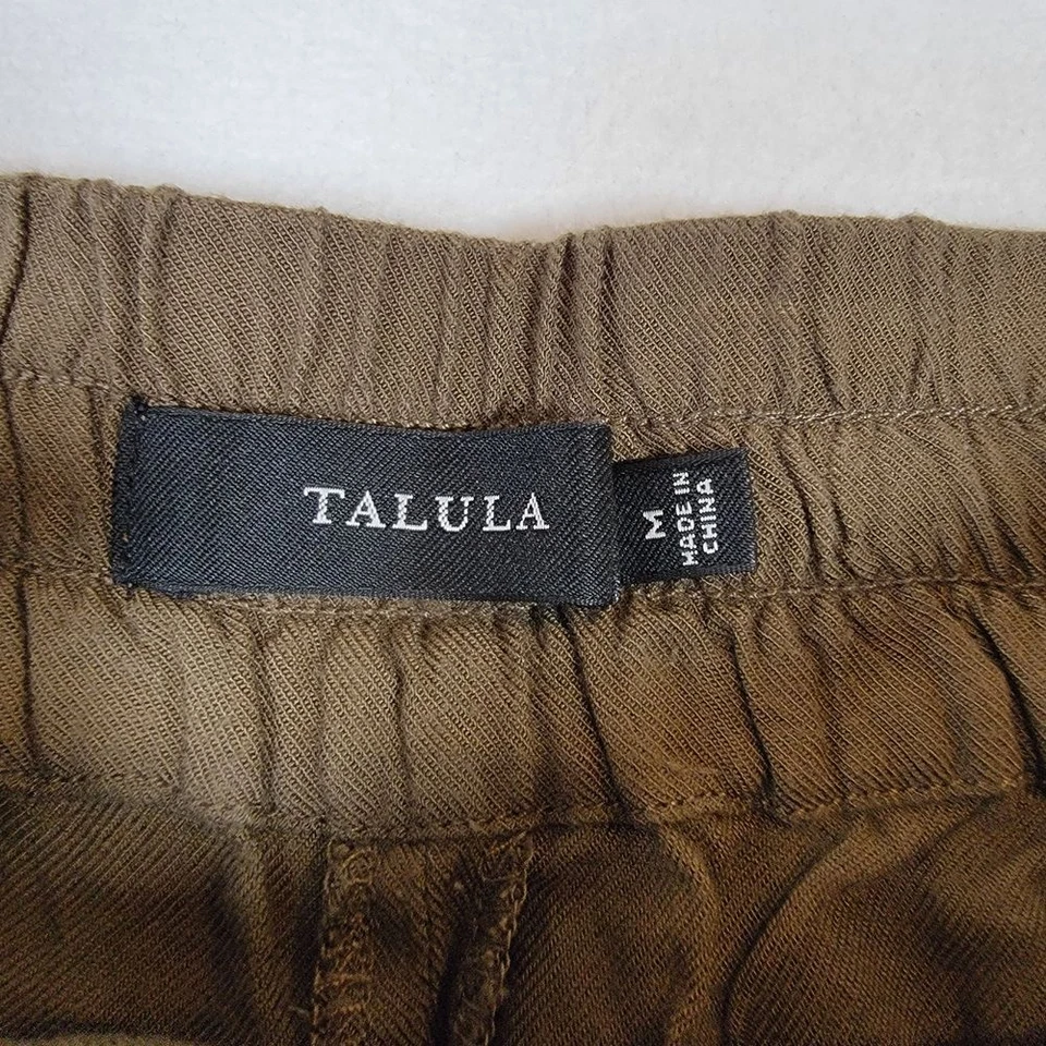 Talula Women's Joggers Sz M Medium Brown Rayon Pants Drawstrings Elastic Waist Foto 4 de 4