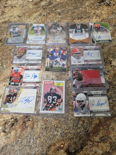 NFL Auto's (13) Anchored by Willie McGinest-Louis Lipps- Mike Rose-Great Cards - Picture 2 of 2