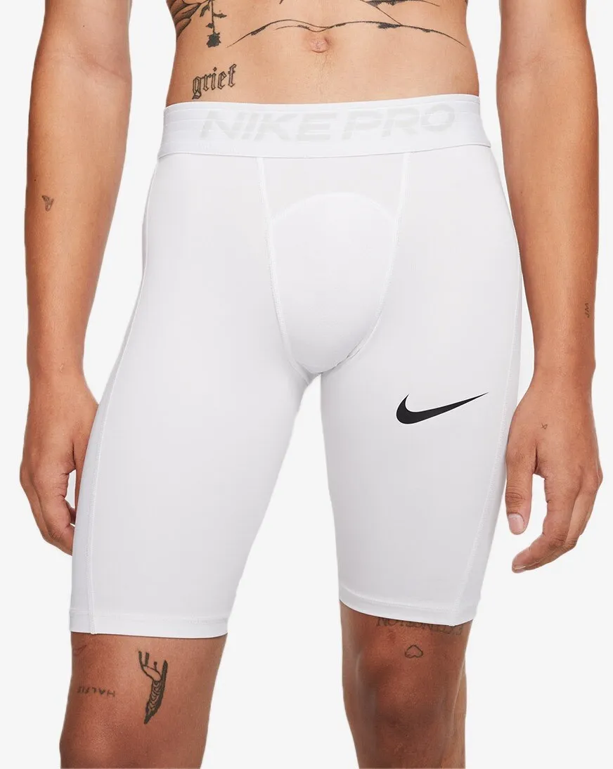 NEW Nike Pro Men's Tight Fit Compression Shorts - BV5637-100 - White/Black  - 4XL