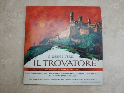 Giuseppe Verdi IL Trovatore Max Rudolf 2 LP The Metropolitan Opera Club  MO726