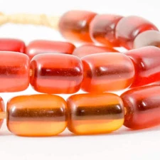 Phenolic Resin Orange Beads Ethiopia JK Brown Collection