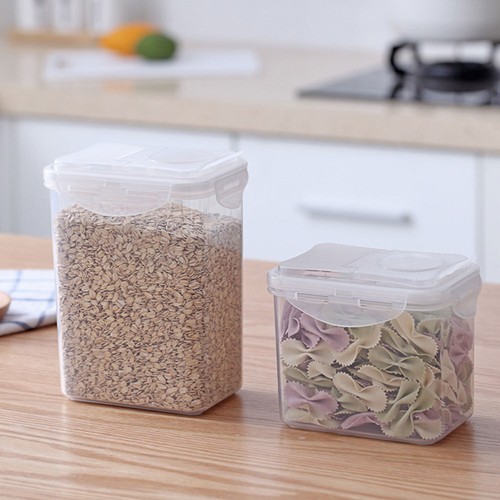 2pcs Food Storage Jars Plastic Storage Containers Airtight Plastic Jars - Picture 6 of 12
