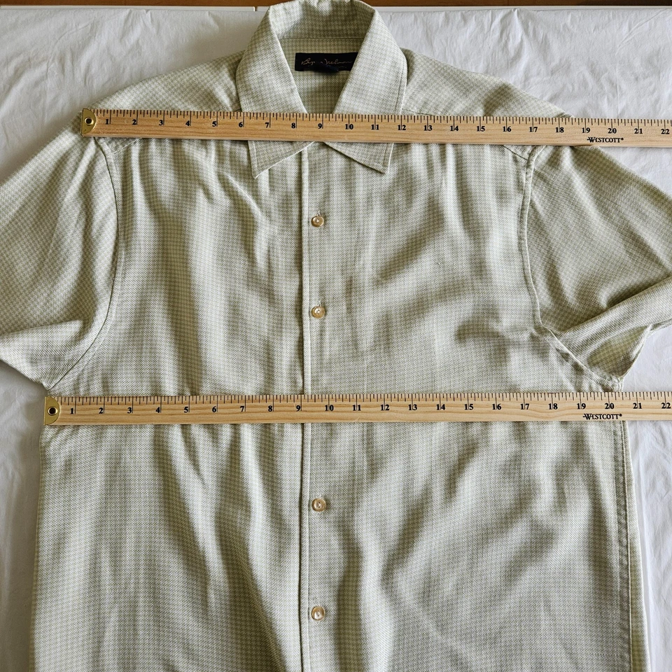 Camisa Byron Nelson Para Hombres M Verde Claro Seda SS Abotonada Once Recta Golf Y2K Foto 4 de 4